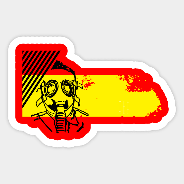 Gas Mask Art from Dystopomart Survivorium Sticker by DYSTOP-O-MART